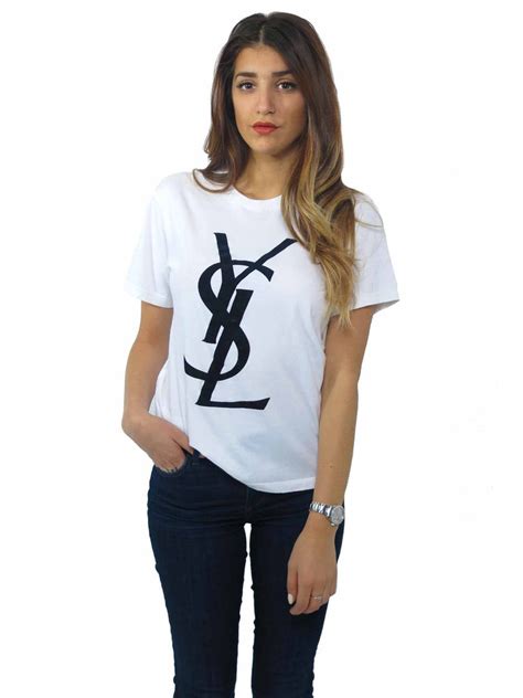 yves saint laurent t shirt damen logo|More.